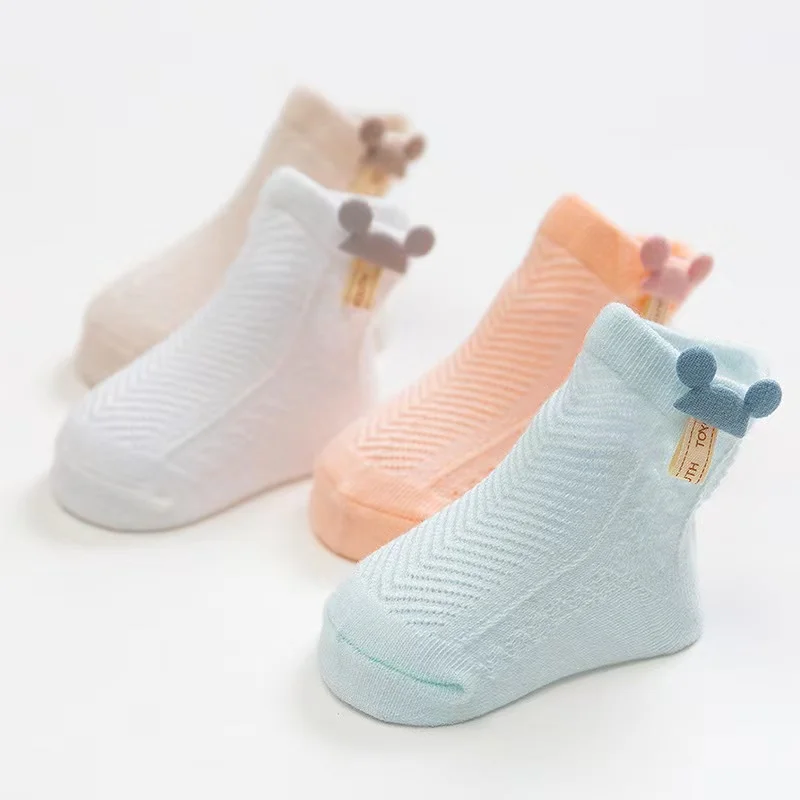 1 Pair of Baby Socks Spring and Summer Thin Breathable Mesh Baby Cotton Socks for Boys and Girls
