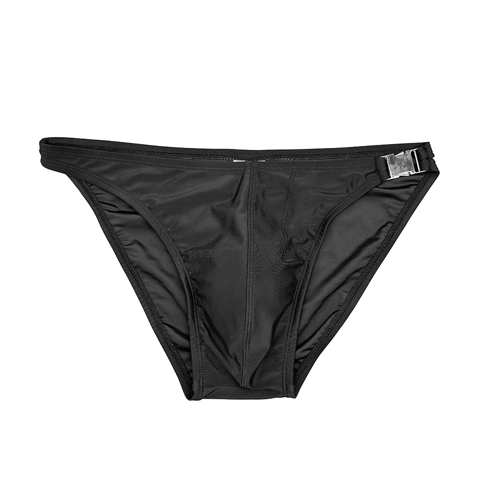 Плавки мужские с металлической пряжкой и одним Боковым Разрезом нейлоновый