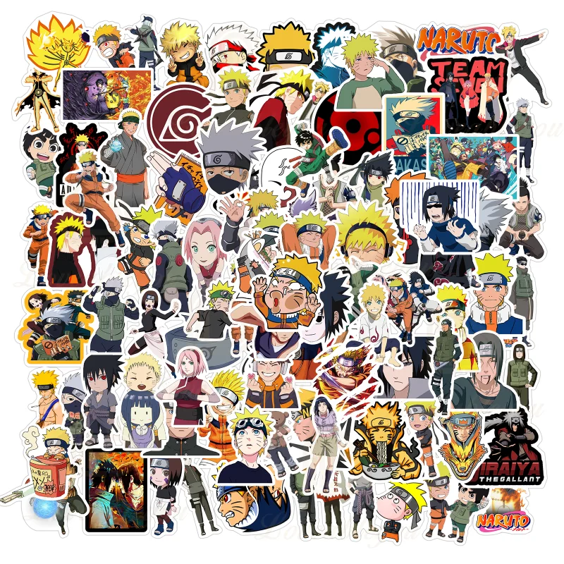 

10/30/50/100pcs Japan Anime Cartoon Naruto Sticker Waterproof Sticker for Luggage Skateboard Guitar Laptop Stikers Kid Toys