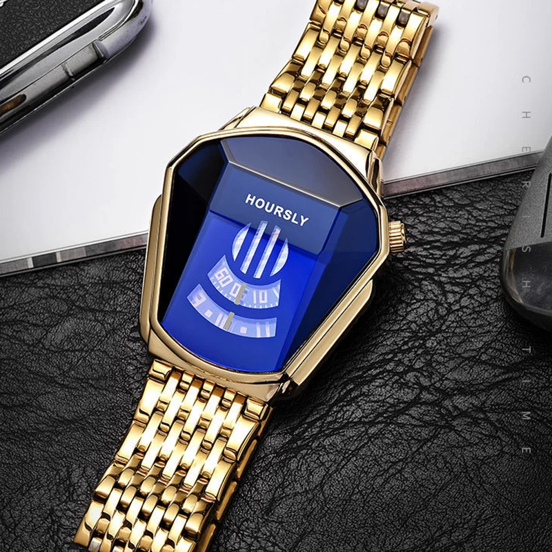 

Новинка, брендовые Роскошные креативные наручные часы для гонок, мужские немеханические кварцевые часы, спортивные тяжелые золотые мужские часы, повседневные наручные часы в подарок