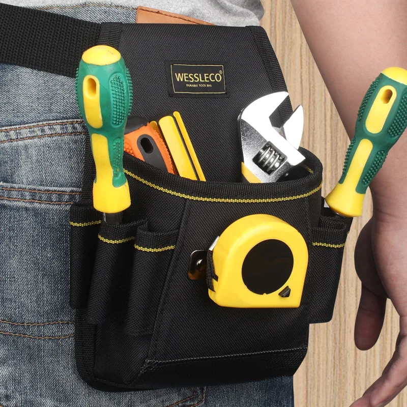 

Multifunctional Oxford Cloth Utility Portable Black Household Repair Tool Waist Pack Storage Kit Electrician Hardware Bag