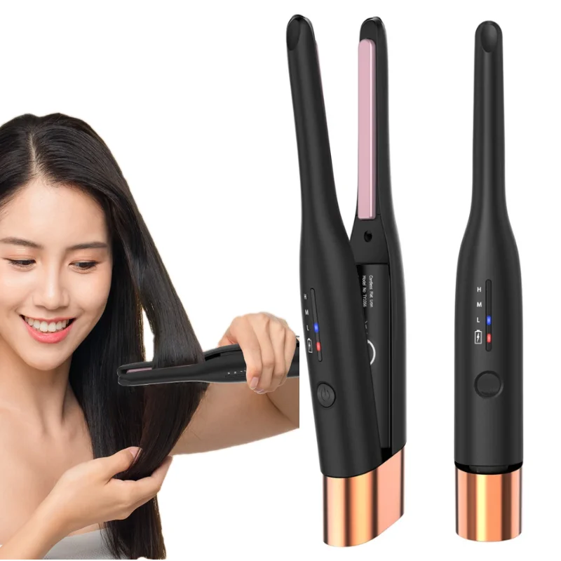 

Wireless Hair Straightener Flat Iron USB Rechargeable Portable Fast Heating Hair Straighting Curling Splint Curler Styling Tools