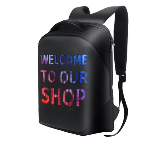 Динамический водонепроницаемый рюкзак для мужчин и женщин, школьный ранец со светодиодным дисплеем, дорожная сумка для ноутбука с принтом
