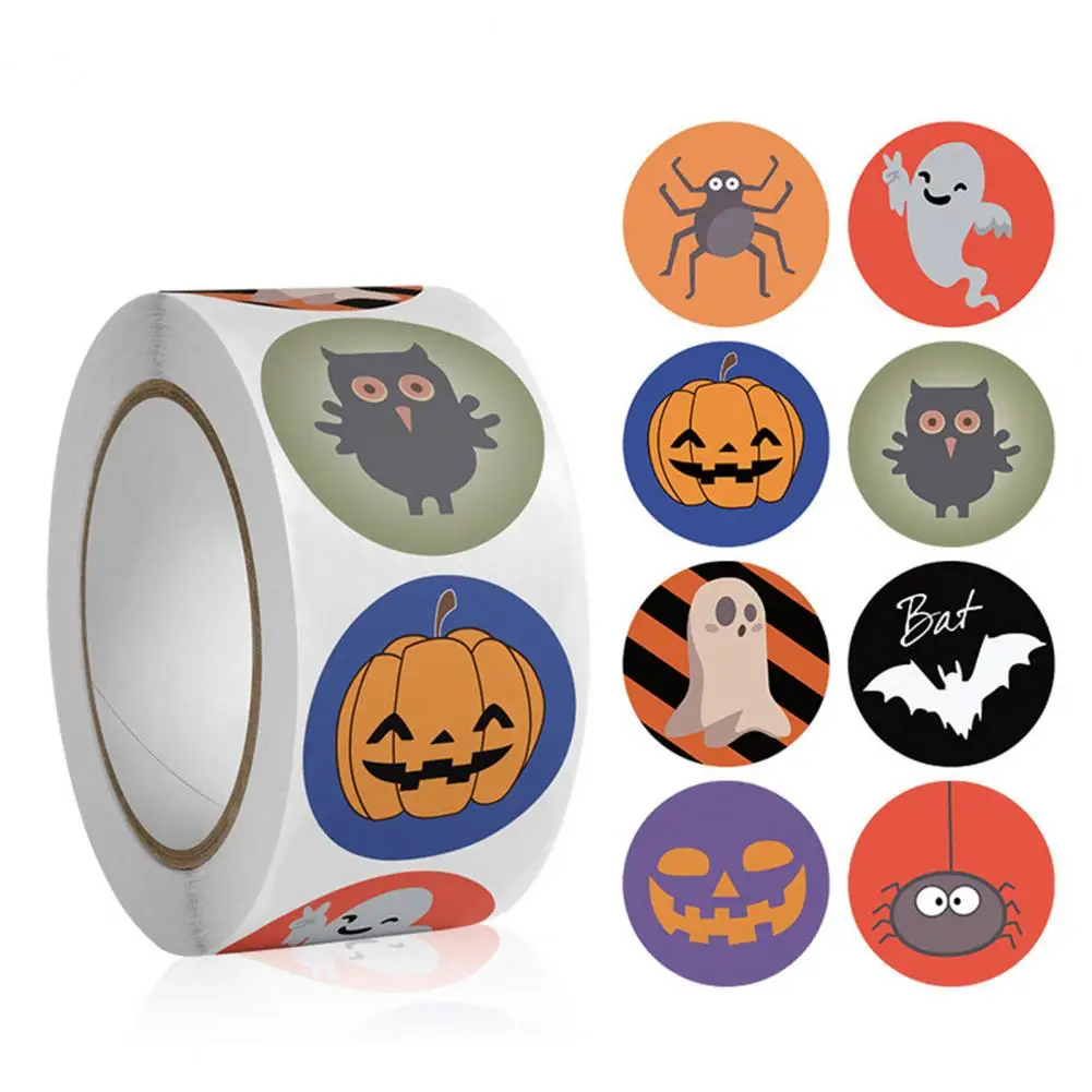 

Halloween Stickers Pumpkin Sticker Festive Halloween Sticker Labels 500 Pumpkin Skeleton Patterned Seals for Candy Bags