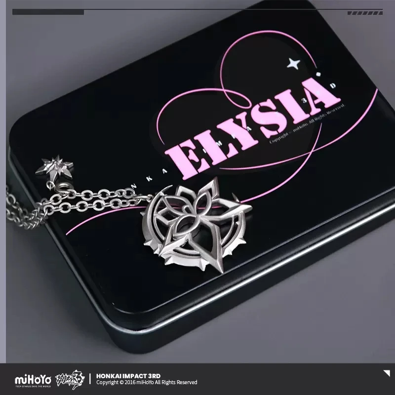 

Металлическое ожерелье Honkai Impact 3 Elysia Herrscher of Human Ego с гравировкой, реквизит для косплея miHoYo, изысканные подарки для друзей
