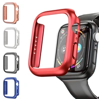 cover for apple watch case 44mm 40mm 45mm 41mm 42mm 38mm apple watch accessories plated screen protector iwatch series 7 6 3 se