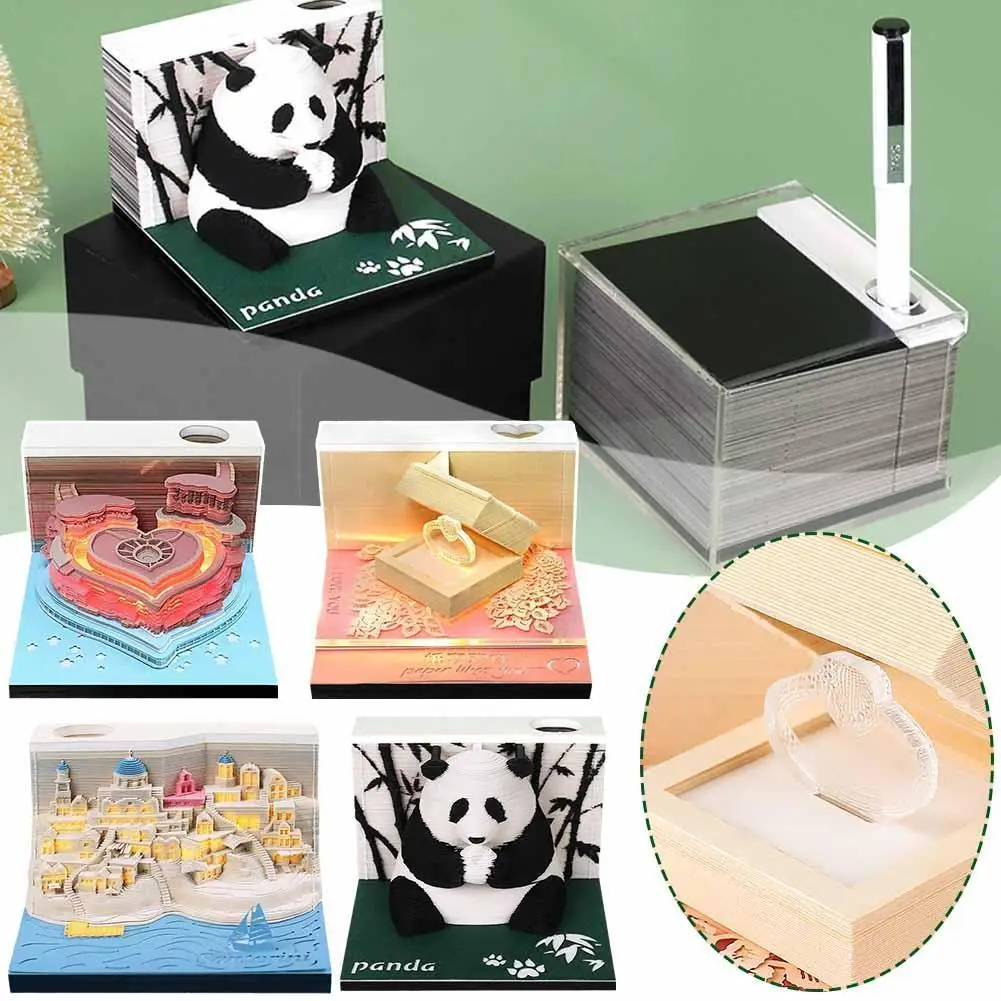 

3D Artistic Memo Pad Tear Away Paper Reveal Building Model Offices Paper Notes Christmas Birthday Gift
