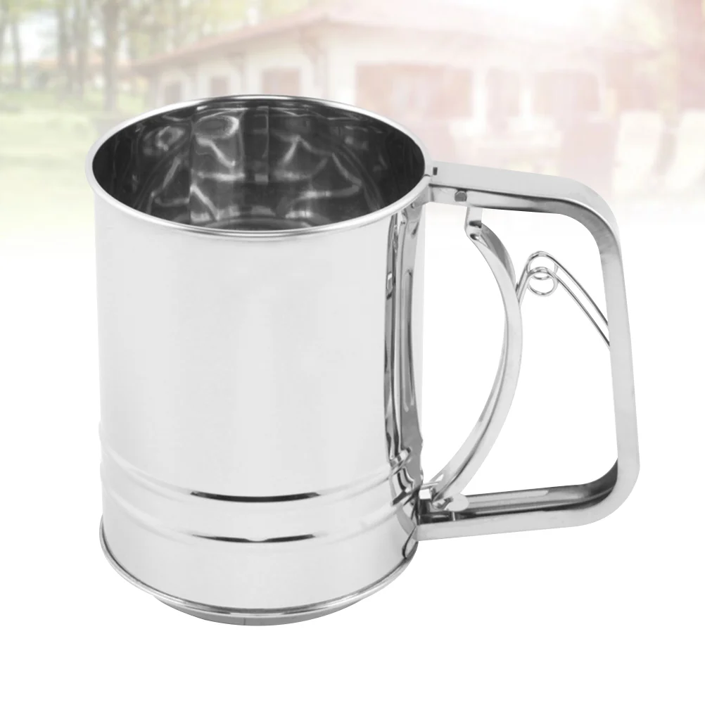 

1pc Flour Sifter Convenient Fashion Practical Flour Sieve Stainless Steel Flour Sifter Flour Sifter Cup Hand Pressure Flour
