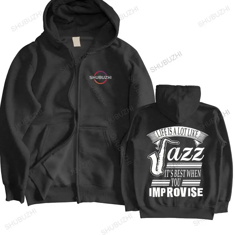 

men autumn sweatshirt black hoody Jazz Music Saxophone Sax Rythm Trumpe brand hoodie warm jacket mens shubuzhi hoodies Oversized