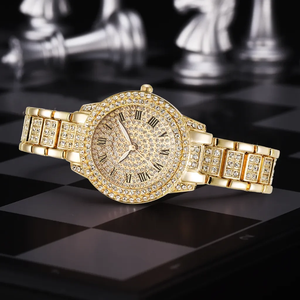 Women Watches Gold Watch Ladies Wrist Watches Luxury Brand Rhinestone Women's Bracelet Watches Female Relogio Feminino