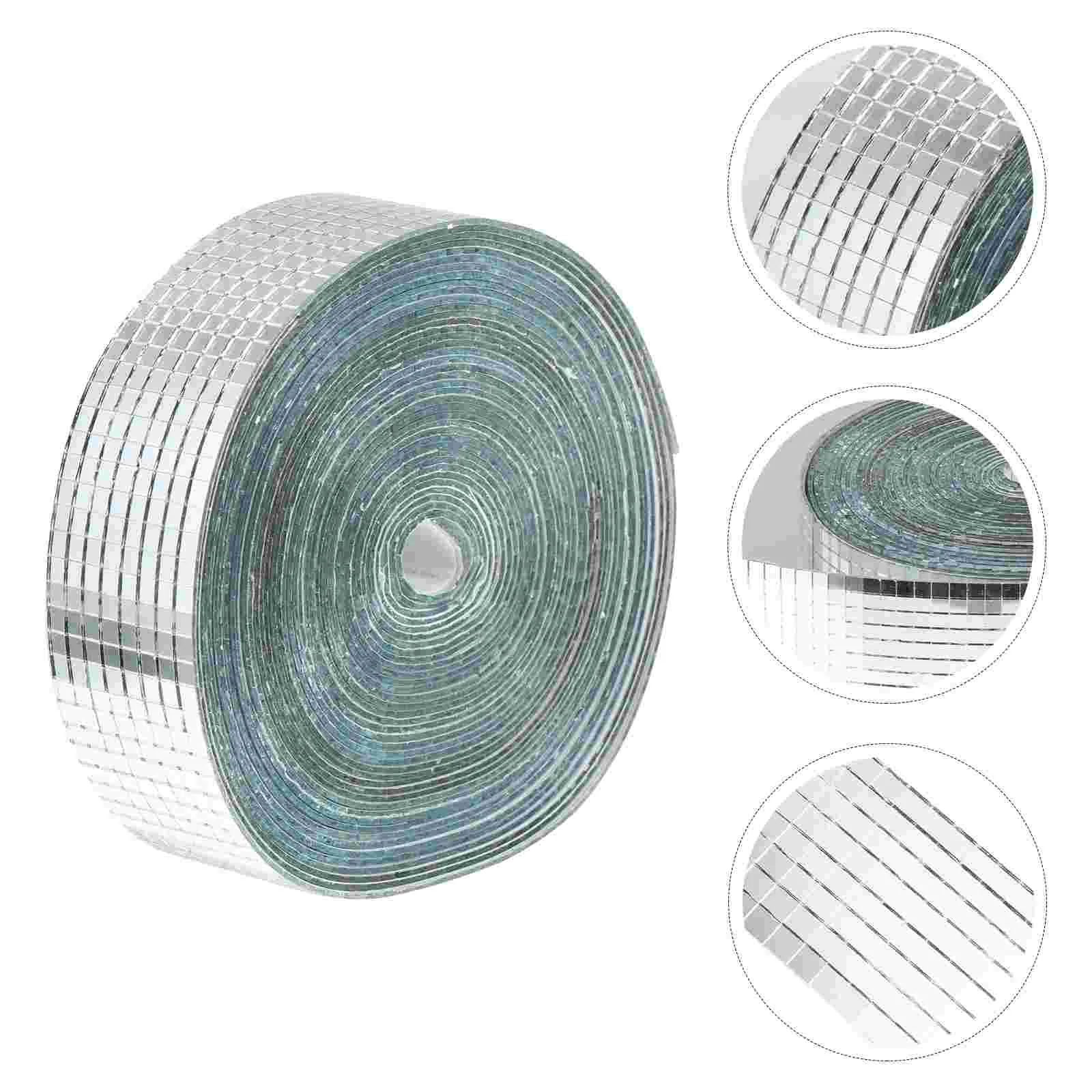 

1 Roll Self-Adhesive Square Mosaic Mirrors Mosaic Tiles DIY Craft Accessory