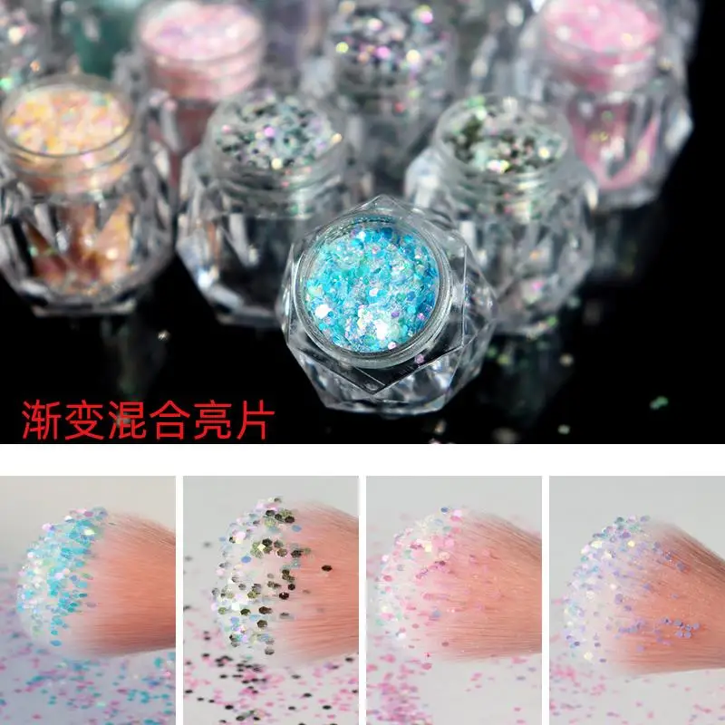 

50g/Bag Mermaid Chunky Glitter Diamond Sequin Mixed Sizes Hexagon Nail Art Diamond Flash Glitter 3D Nail Art Decoration SLDE-542