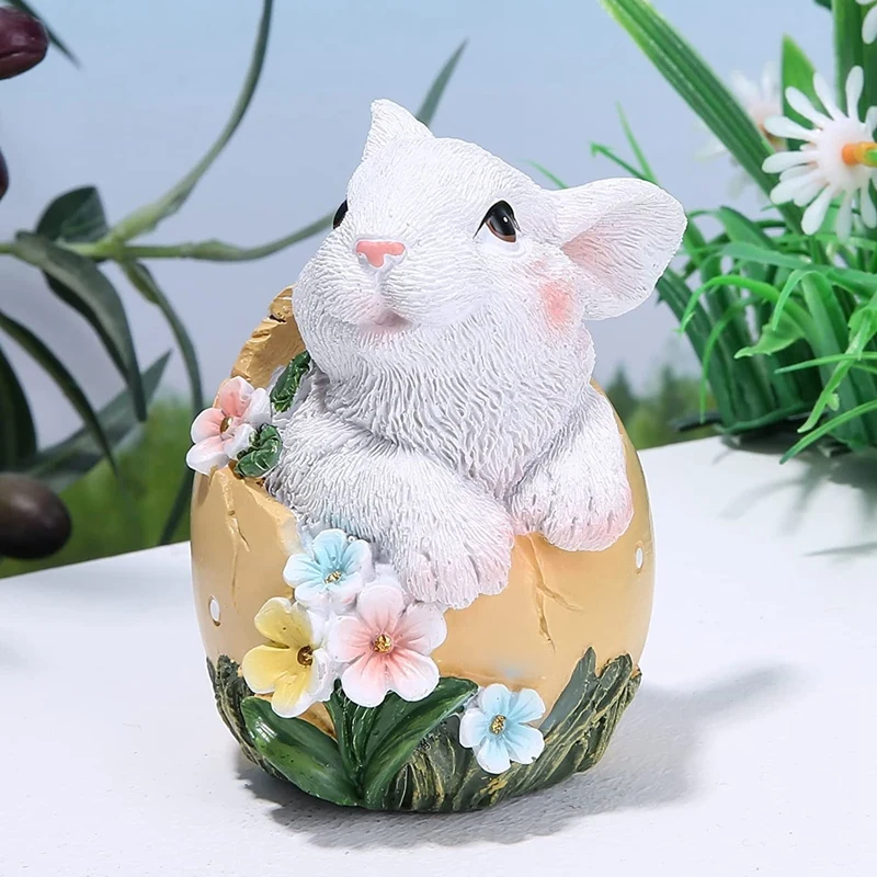 

Easter Bunny Egg Resin Statue Resin Craft Modern Statue Easter Sculpture Ornament Home Garden Study Ornament