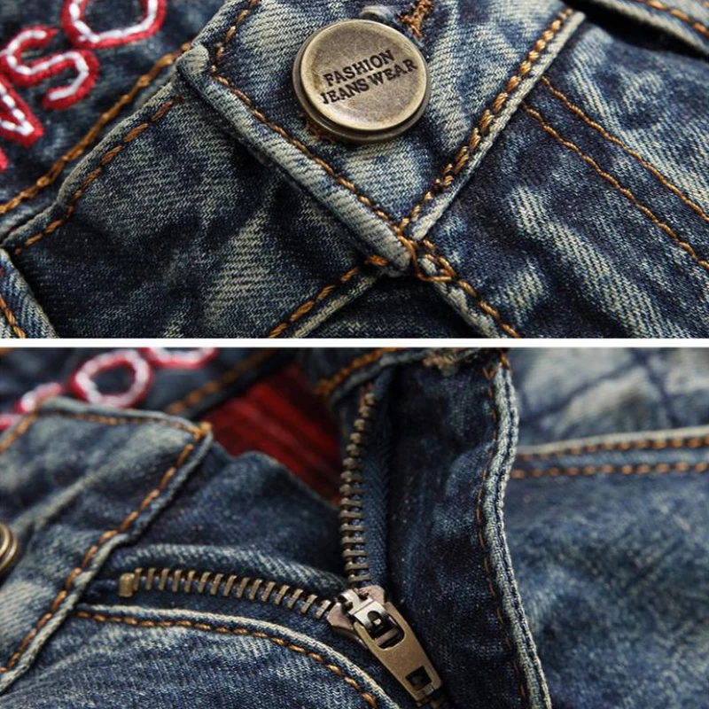 Mens Jeans Men Cargo Pants Splicing Denim Trousers Men's Straight Casual Designer Military Hip Hop Fashion Streetwear Male