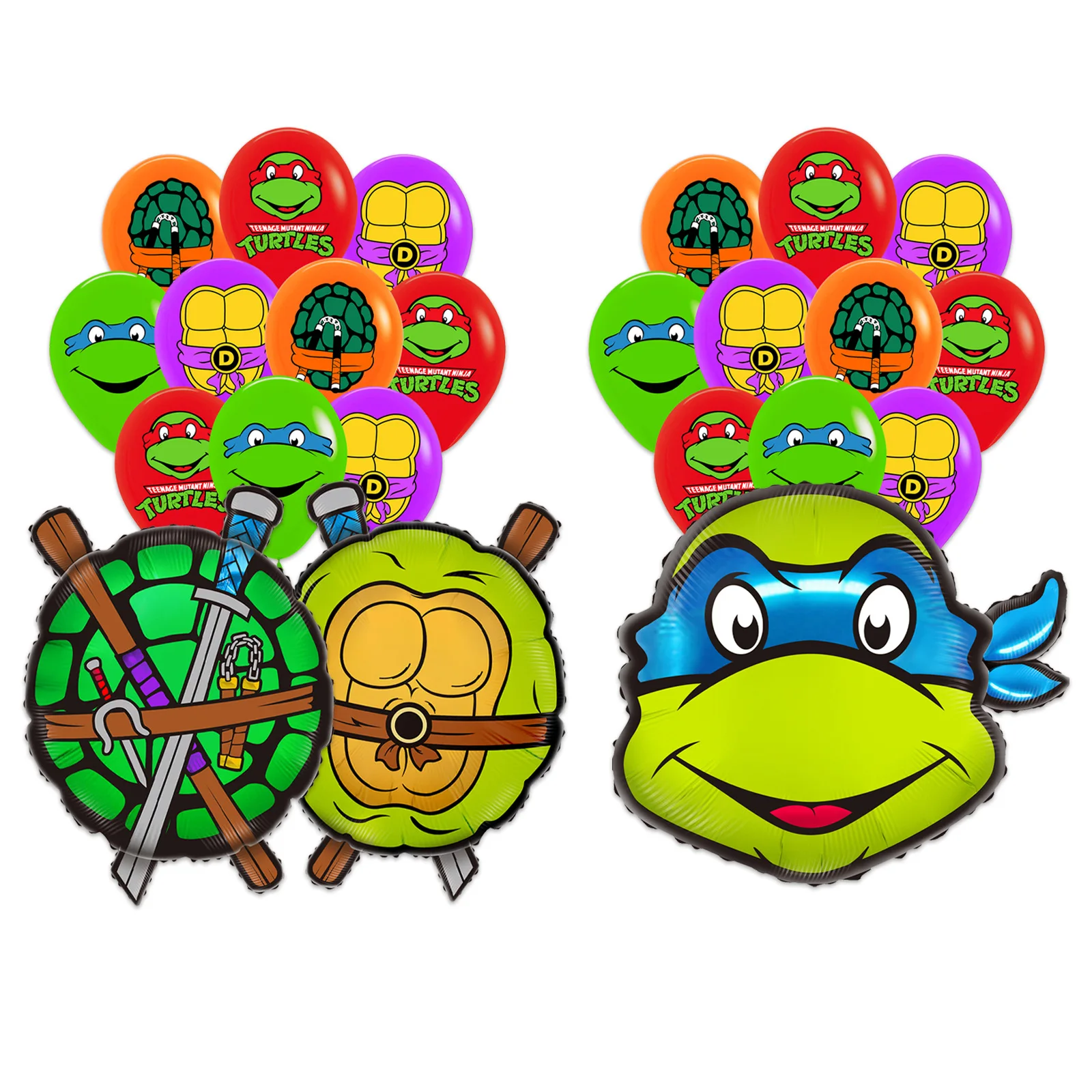 5pcs Teenage Mutant Ninja Turtles Ballons Set Birthday Number Balloon Boys Party Decoration Anime Figures Models Kids Toy Gifts
