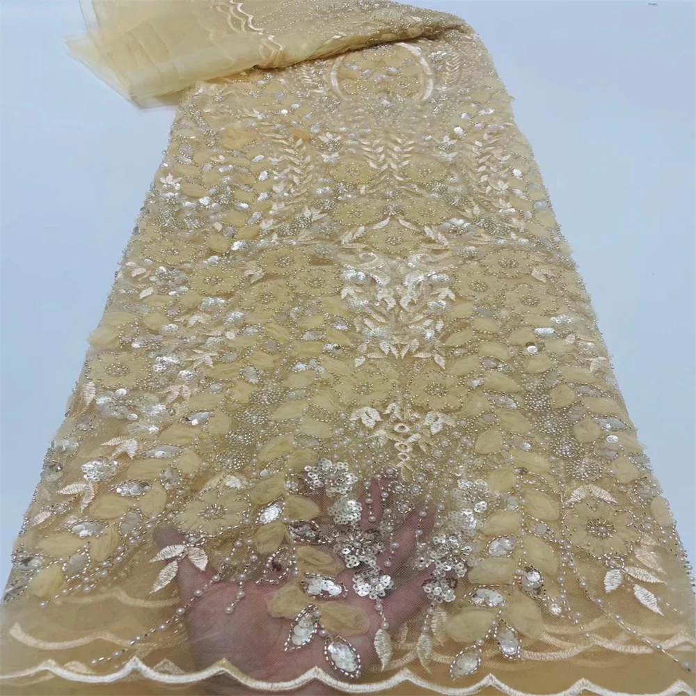 

Французская кружевная ткань 2022, высококачественное кружево с бусинами, африканская вышивка, тюль, кружевная ткань, нигерийское кружево для свадебной фотосессии