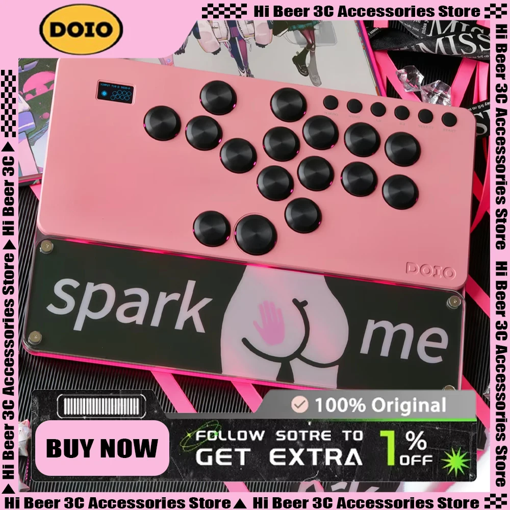 Игровая клавиатура DOIO KBGM-H06 PRO HITBOX A4 из алюминиевого сплава портативный аркадный