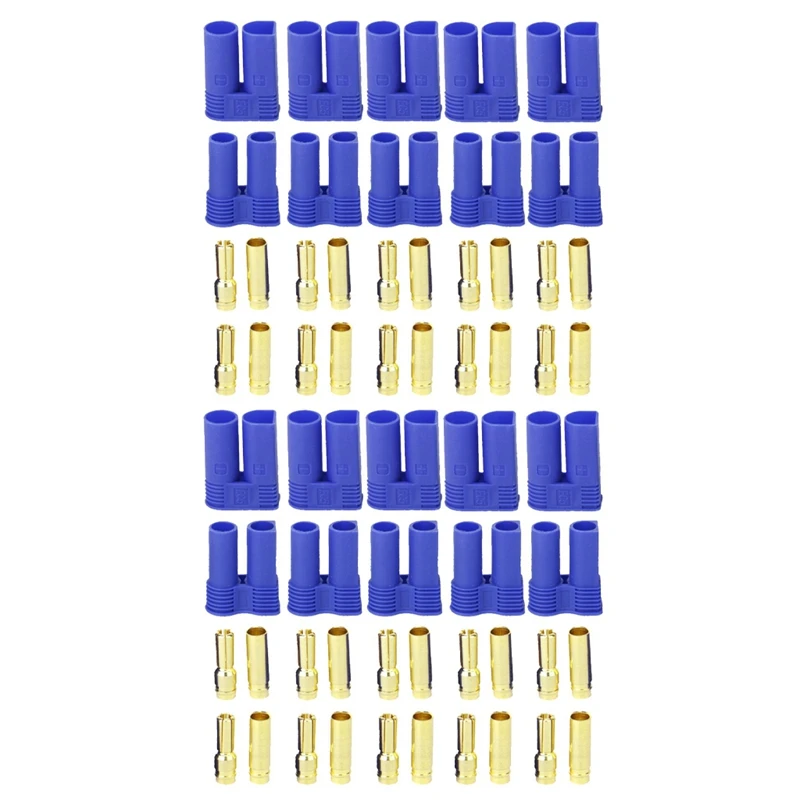 

10 Pairs Of EC5 Banana Plug Bullet Connector Female+Male For RC ESC LIPO Battery/Motor