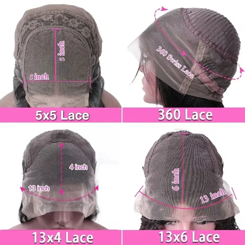 Парик из 360 натуральных человеческих волос на сетке спереди 30-34 дюйма