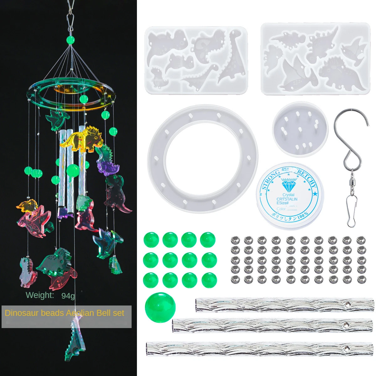 

1Set Dinosaur Wind Chimes Silicone Mould for Epoxy Resin Hanging Pendant Ornaments Mold DIY Crafts Home Decoration Casting Tool