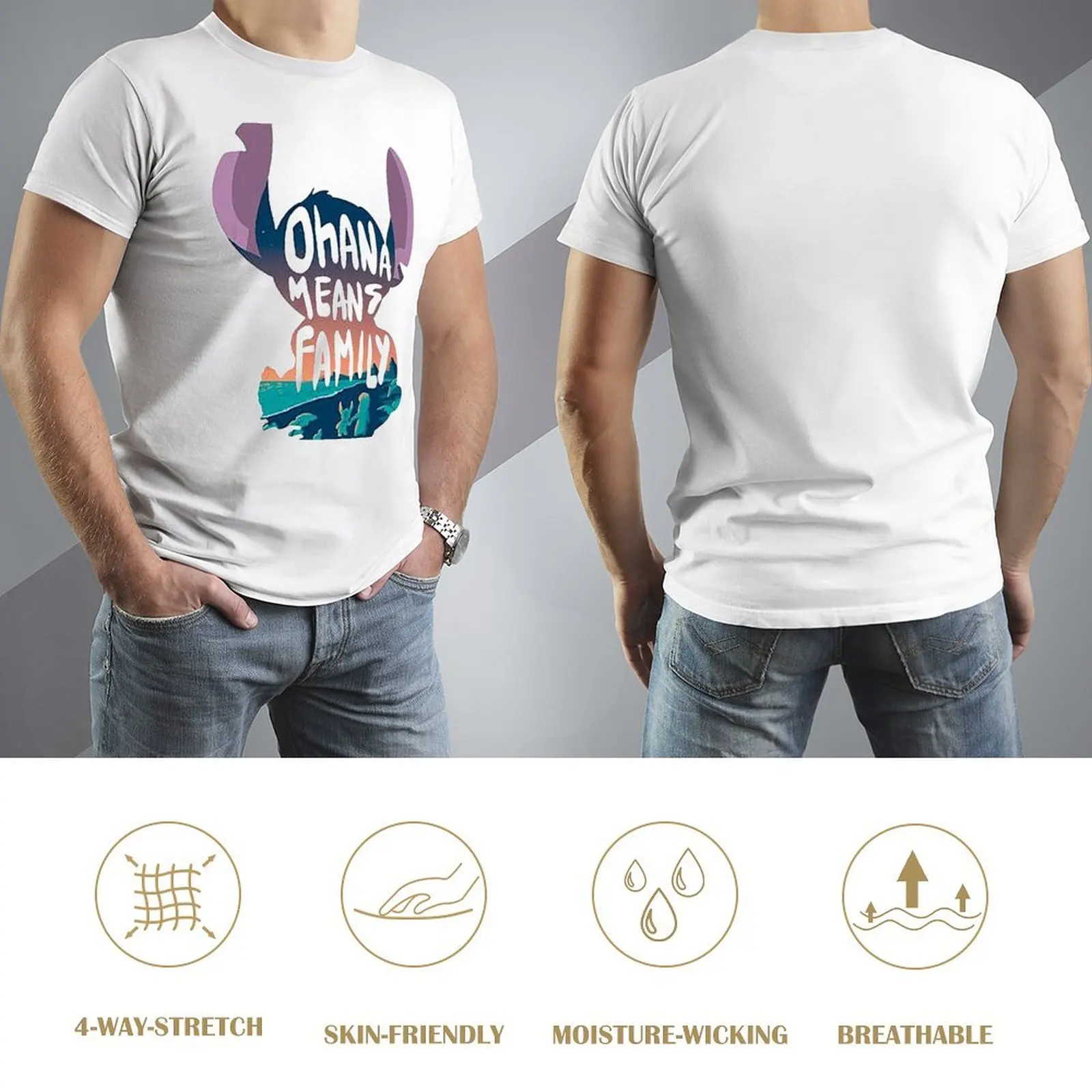 Oh a na M ea ns Fa m ily Li l o An d St it ch футболка спортивные фанаты подарки для парня Роскошные