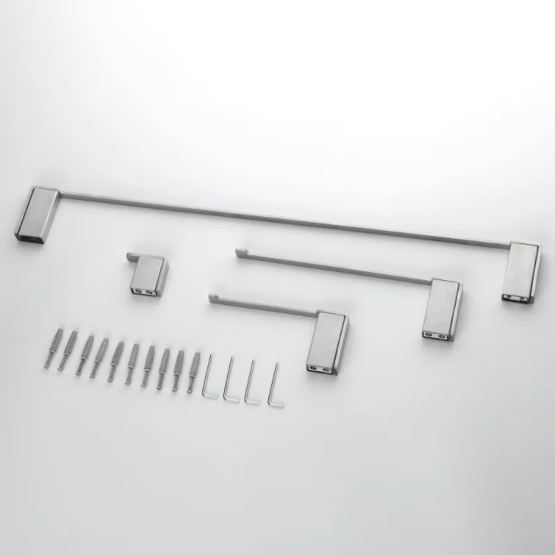 

4 Piece Stainless Steel Bathroom Towel Rack Set Wall Mount Brushed Nickel Stainless Steel [US Stock]