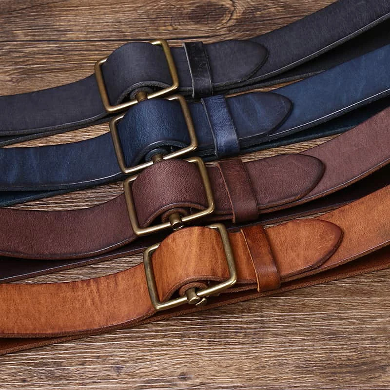 3.8 Wide Pure Cowhide Genuine Leather for Men's High Quality Jeans No Drilling Smooth Buckle Belts Cowboy Waistband Male Fashion