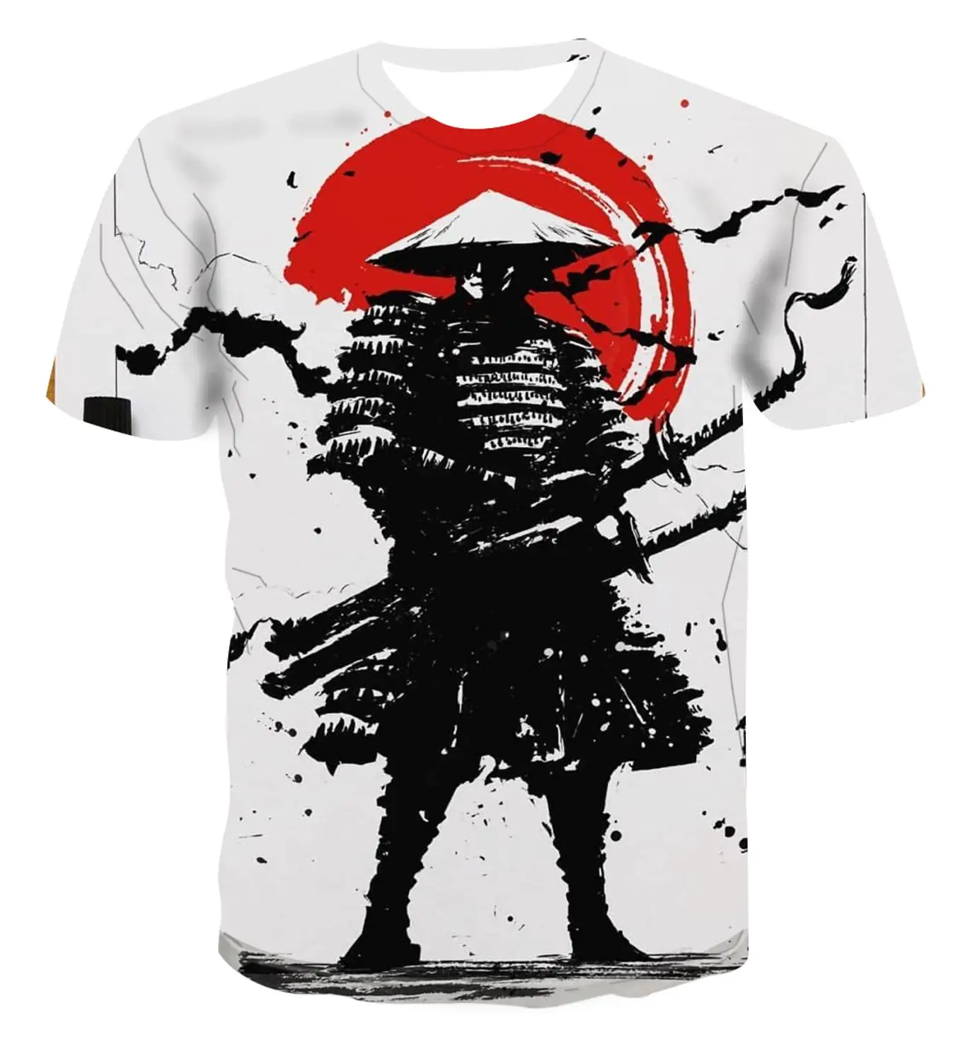 

New Japanese Samurai 3d Printed T-shirt Men's And Women's Fashion O-neck Short-sleeved T-shirt Children's Summer Harajuku Top