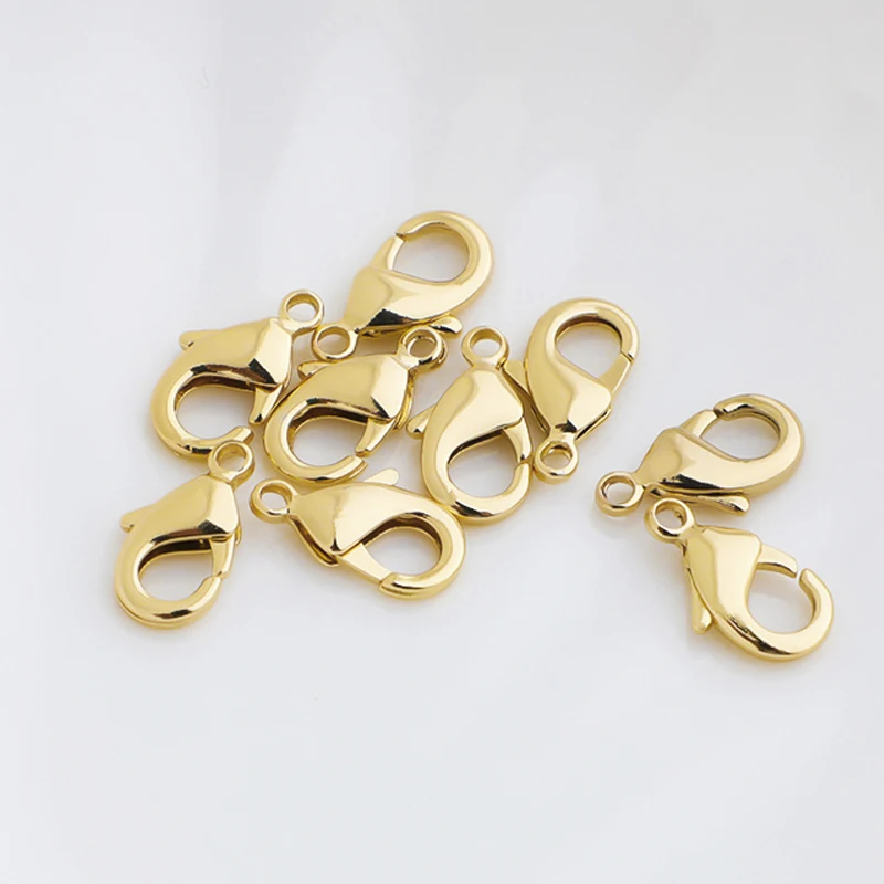

15Pcs Brass Lobster Clasps (901) 18K Real Gold Plated Claw Hooks End Connector For Diy Bracelet Necklace Jewelry Making Supplies