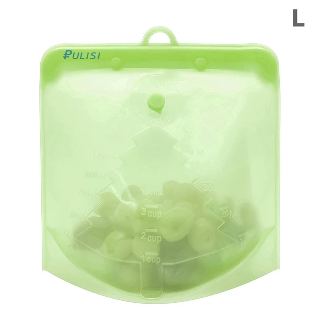 Силиконовый многоразовый пищевой пакет PULISI, 1500 мл, 1000 мл, 500 мл, герметичные контейнеры, многоразовый свежий мешок для хранения продуктов, сумка для морозильной камеры, закуска