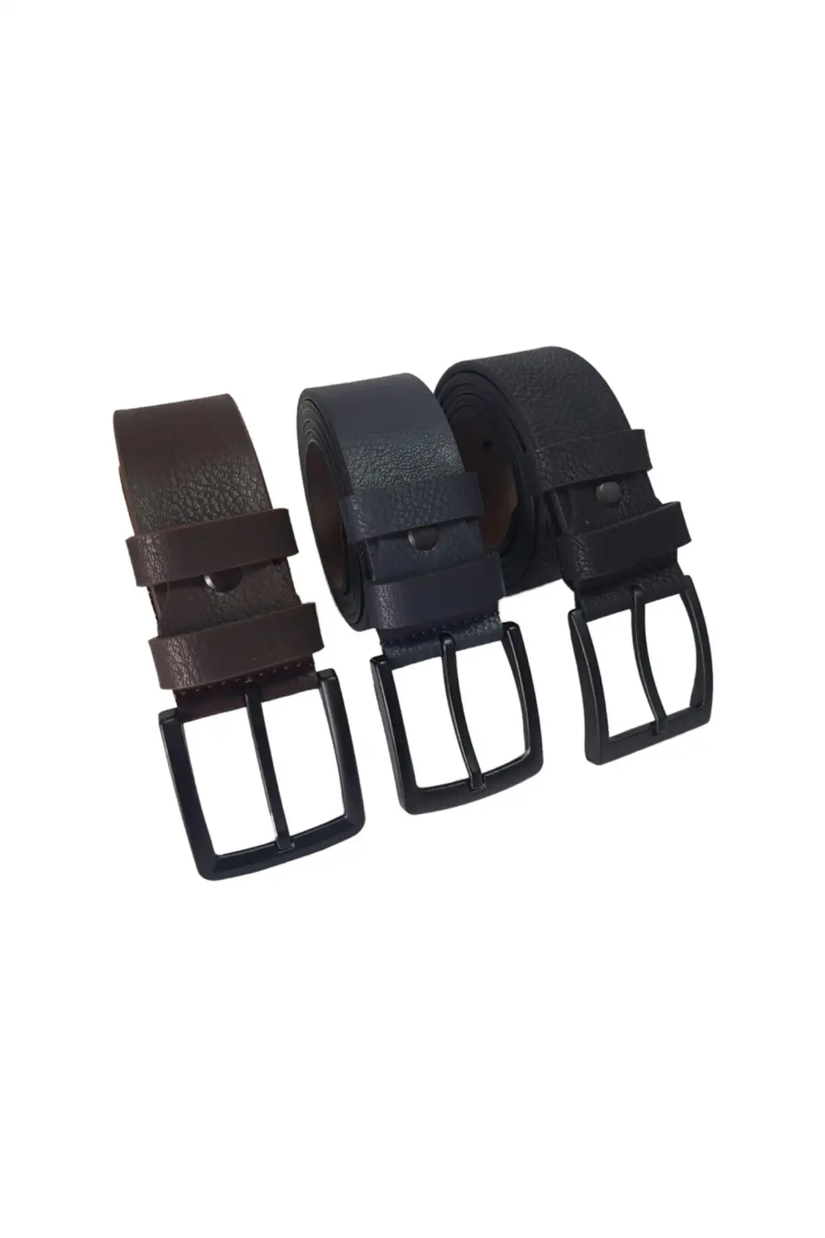 

3 pcs Men 'S Belt Jeans and Kanvasa suitable Black Brown Navy Blue Casual Solid Quality Modern Stylish Custom Cheap Accessories