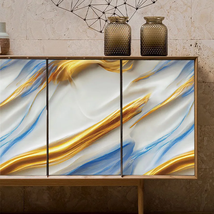 Самоклеящиеся обои из гранита с позолоченным мраморным узором