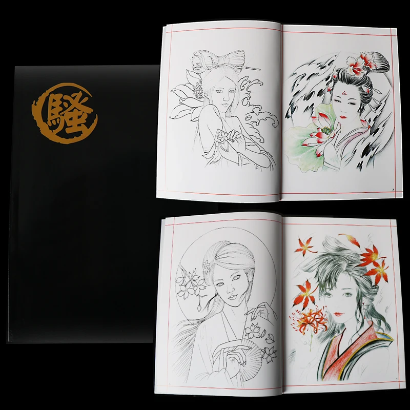 

Tattoo Manuscript Book Geisha Flower Traditional Girl Beauty Arm Small Semi-Permanent Manuscript Accessories Album Pattern Books