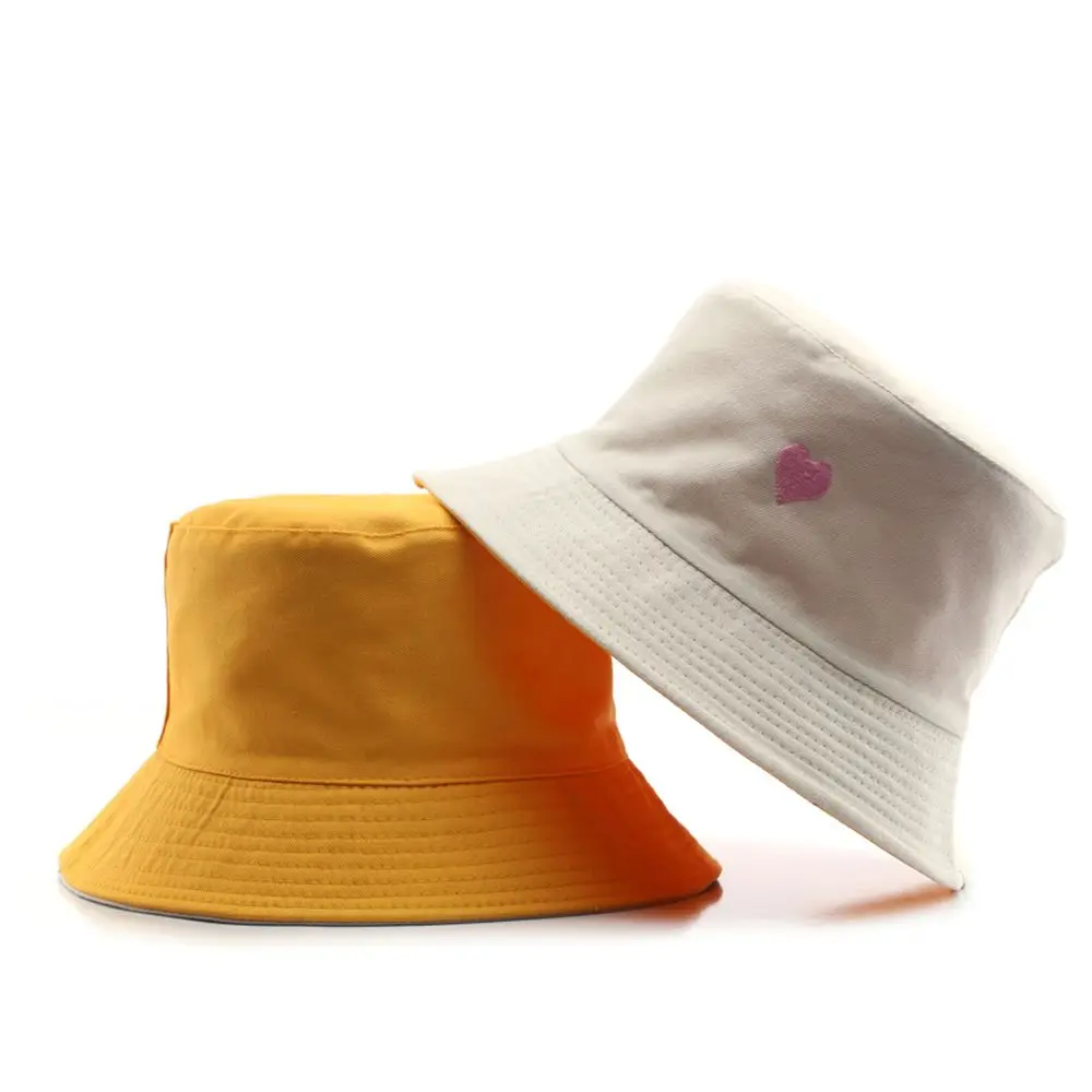 

Винтажная уличная шляпа в Корейском стиле с вышивкой в виде сердца, элегантная Солнцезащитная японская шляпа, двусторонняя Панама