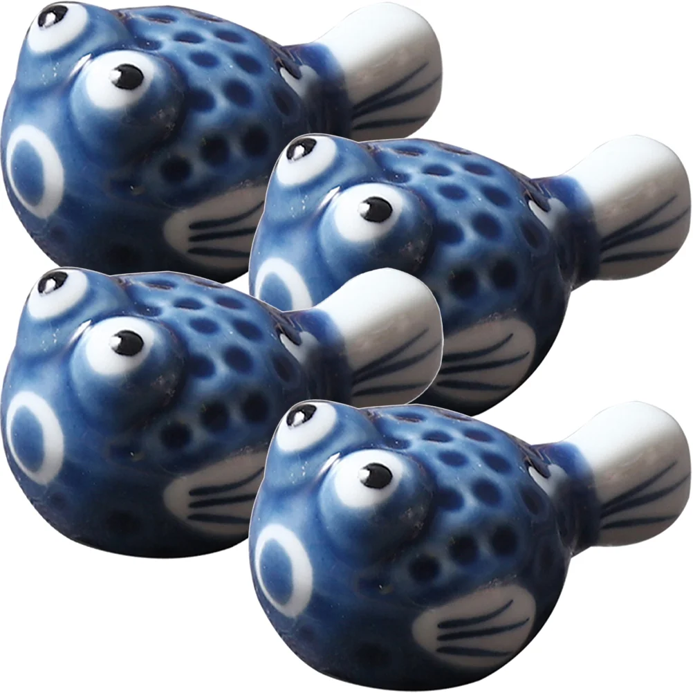

4 Pcs Puffer Fish Chopstick Rest Japanese Decor Small Chopstick Stand Goldfish Chopstick Rack Ceramics Ceramic Spoon Holder
