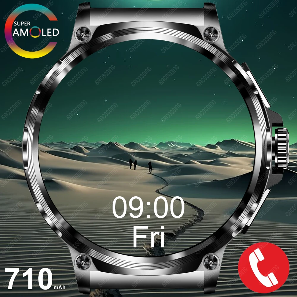 Новинка 2024 года для Huawei Xiaomi GPS Track Смарт-часы мужчин 1 85 Ultra HD AMOLED Экран 710 Батарея