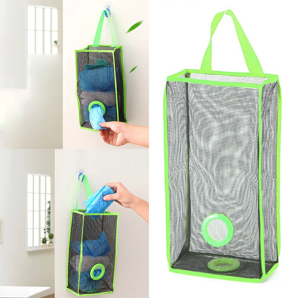 

Grocery Bag Dispenser Wall Kitchen Entryway Storage Bottom Drawing Holder Non-woven Fabric Sundries Trash Organizer