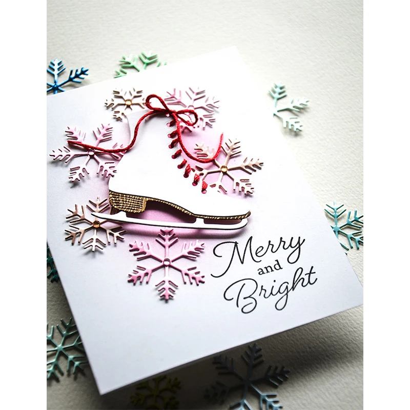 

Merry and Bright 2023 New Big Ice Skate Metal Cutting Dies for Photo Scrapbooking Making Card Embossing Decoration Handicrafts