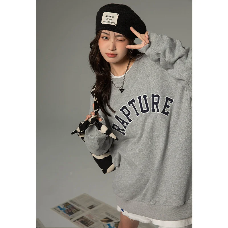 

Женский свитер с алфавитом в Корейском стиле, Новинка осени 2022, Женская свободная парная модная повседневная куртка