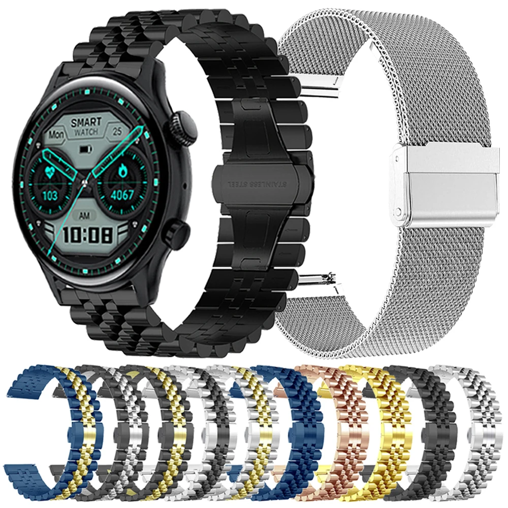 

20/22mm Metal Straps For COLMI C60 C61 Band For COLMI M40 I30 P8 Pro V23 Land 2S Stainless steel Replacemet Bracelet Accessorie