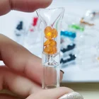 10 шт. стеклянные насадки для фильтра рта с цветным алмазным маленьким держателем сигареты, подходит для 8 мм стыковых насадок, набор для ролинга, бумажный конус, разные цвета