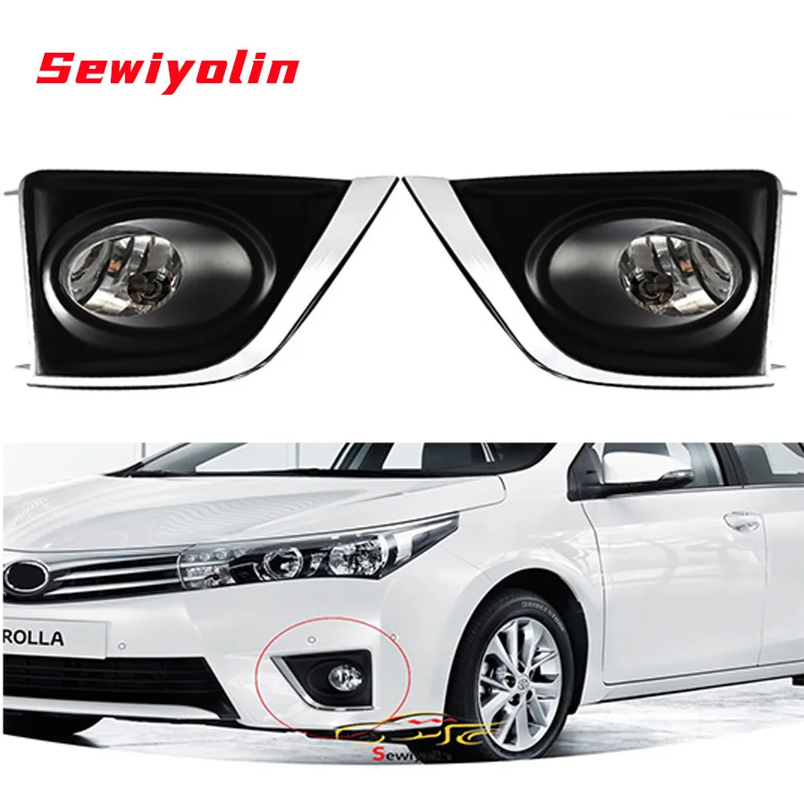 

Автомобисветильник противотуманная фара в сборе H11, галогенная лампа для Toyota Corolla Altis 2014-2016, 12 В, 55 Вт, фотоэлемент, переключатель ABS, глаза анг...