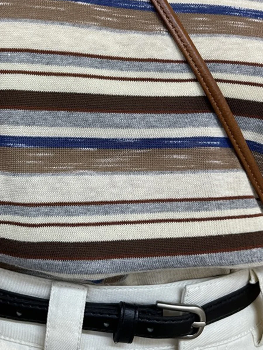 Женская футболка с коротким рукавом в полоску