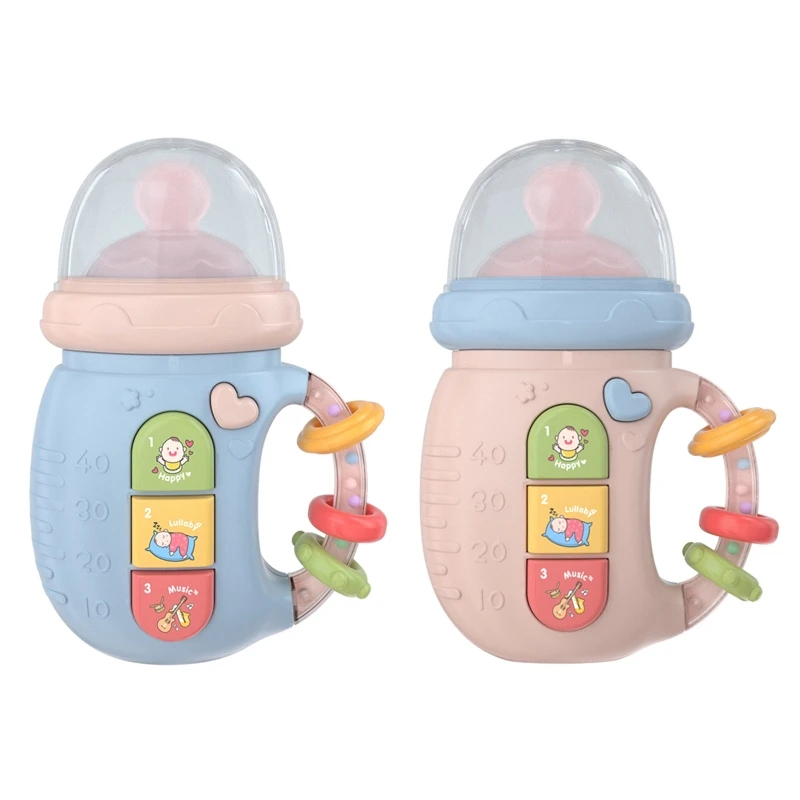 

Baby Music Teething Bottle Crib with Rattle & White Sound Infant 1M+ Chewing Toy