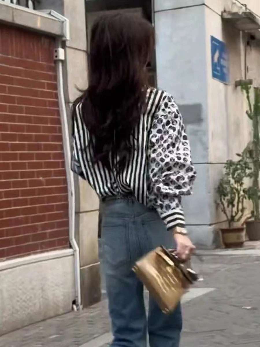 INS Супер горячая свободная универсальная рубашка для женщин Европейские товары