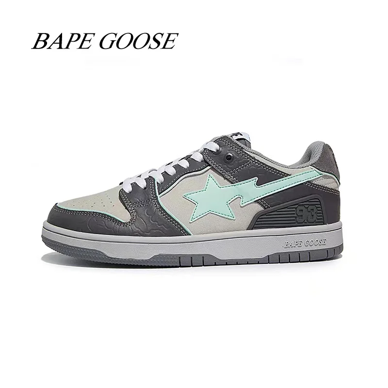 

Молодежные классические кроссовки BAPEGOOSE из лакированной кожи для пар, новинка 2022, трендовые уличные кроссовки для скейтбординга, кожаные кр...