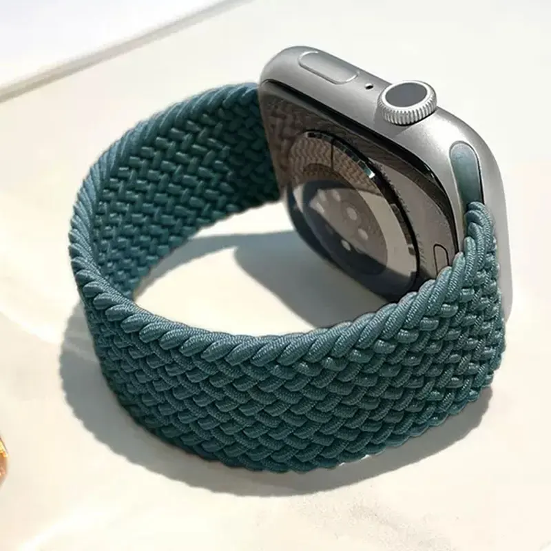 Strap For Apple Watch Band 45mm 40mm 49mm 44mm 42mm 38mm 41mm Braided Stretchy Solo Loop iWatch Bracelet SE Ultra 8 7 6 5 4 3 2