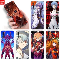 anime evangelion silicone phone case for xiaomi redmi note 11 11s 11t 11e 10 10t 10s 9s 8t 9 8 7 pro 5g black soft cover