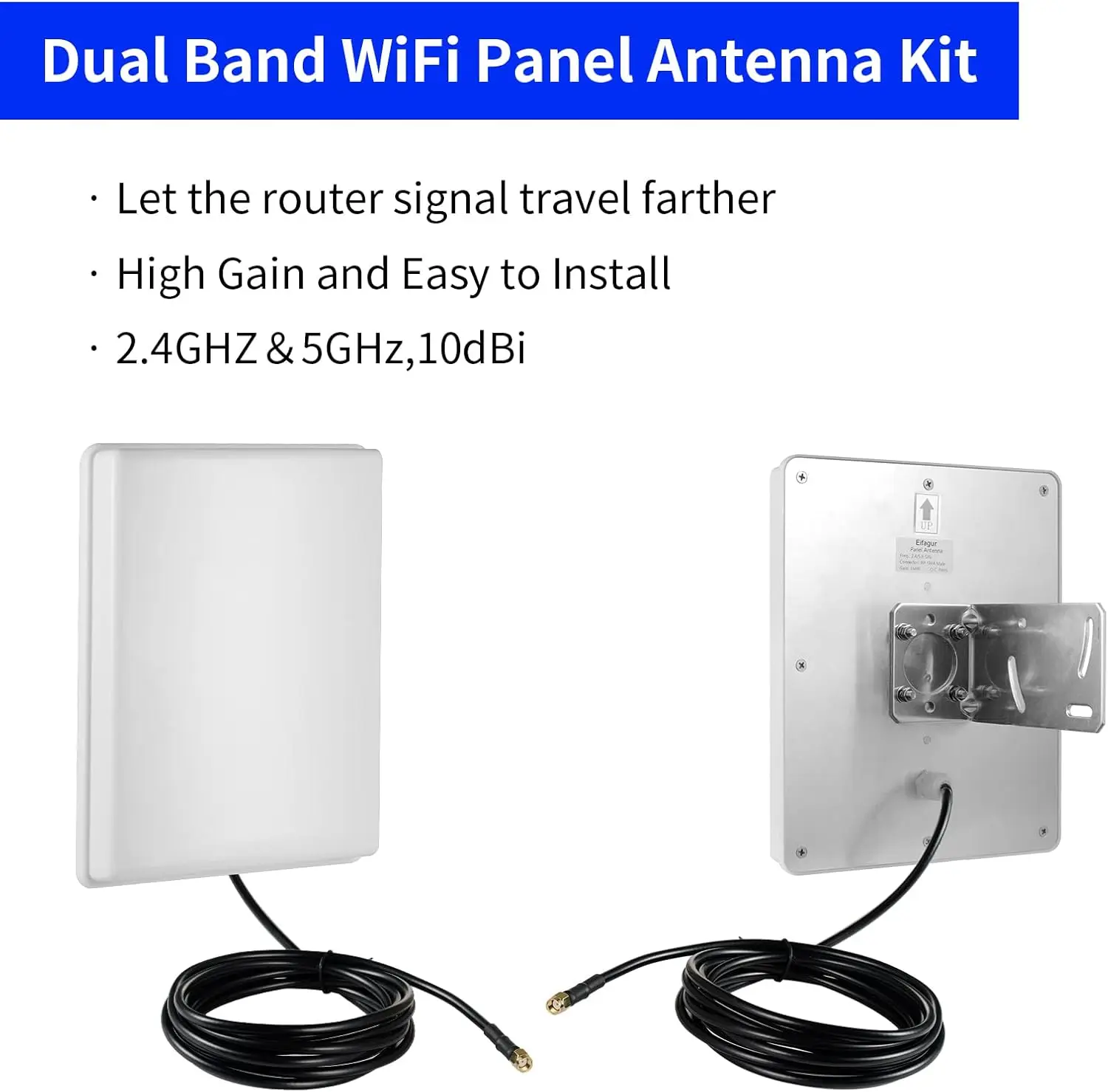Фото Наружная двухдиапазонная Wi-Fi 15 дБи 2,4 ГГц 5 ГГц 5,8 ГГц дальнего действия направленная панельная антенна для Wi-Fi маршрутизатора Беспроводная сетевая карта №4