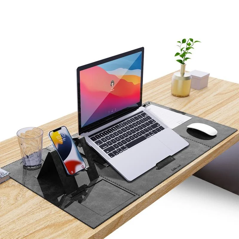 Enlarge Office Desk Protector Pad Large Gaming Mouse Pad Desk Cover Protector With Laptop Stand Bottom Magnet Adsorption Durable Desk